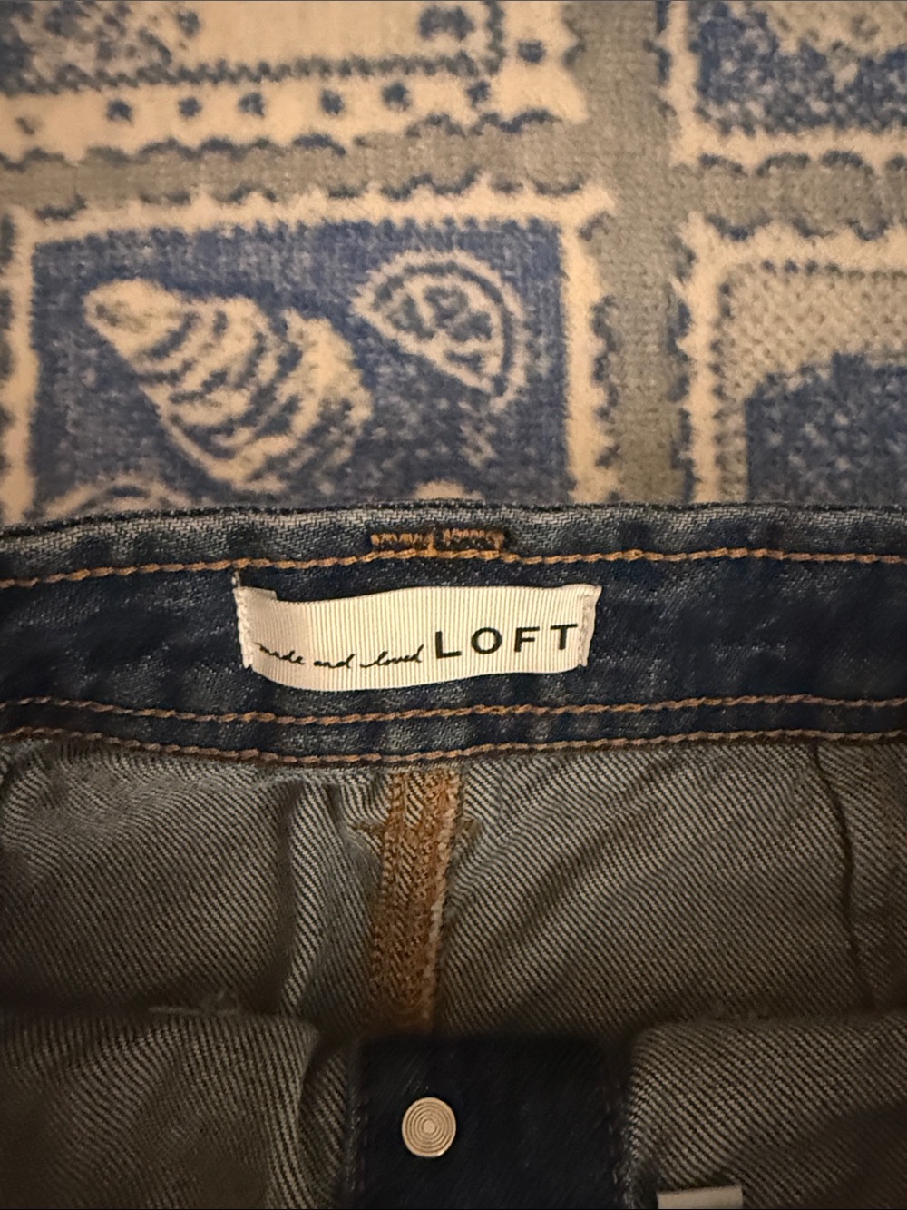Dark Blue Denim Button-Front Mini Skirt - Picture 3 of 5